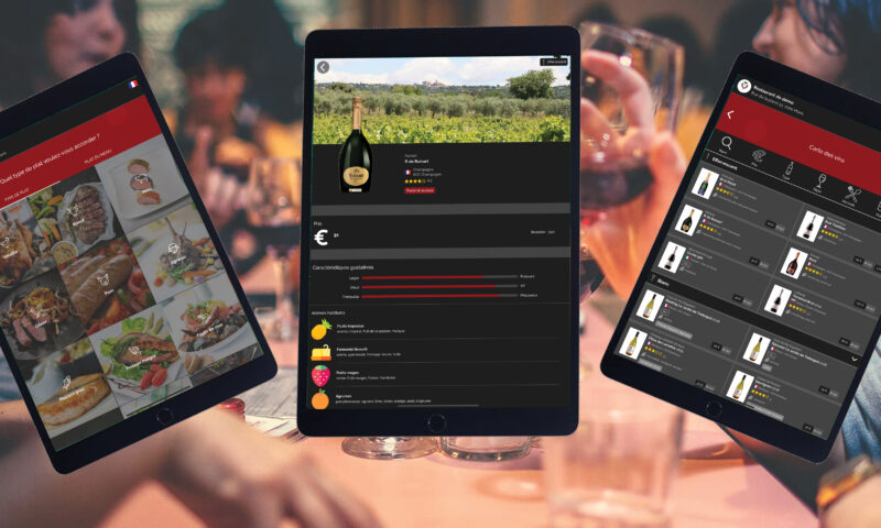 Carte des vins sur tablette IOS et Android