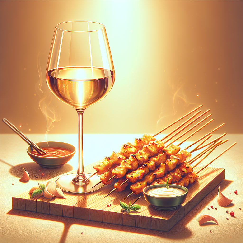 Comment notre sommelier virtuel accorde les brochettes de poulet satay