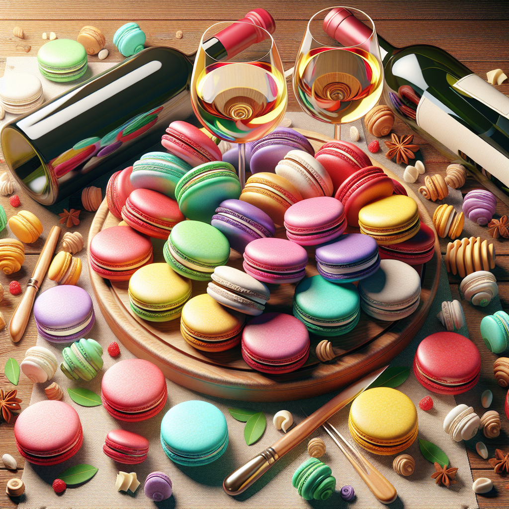 Accord mets et vins avec des macarons