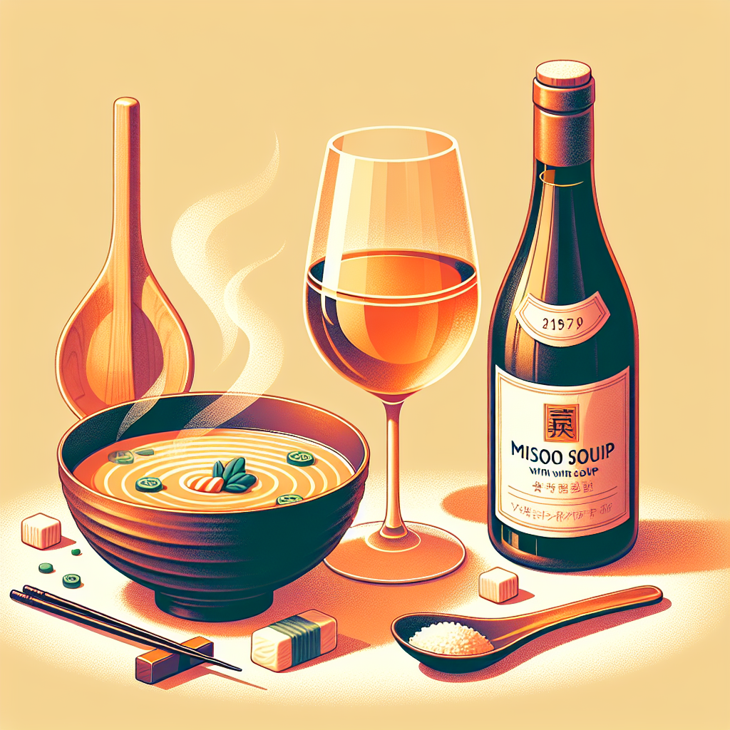 Accord mets et vins avec une soupe miso