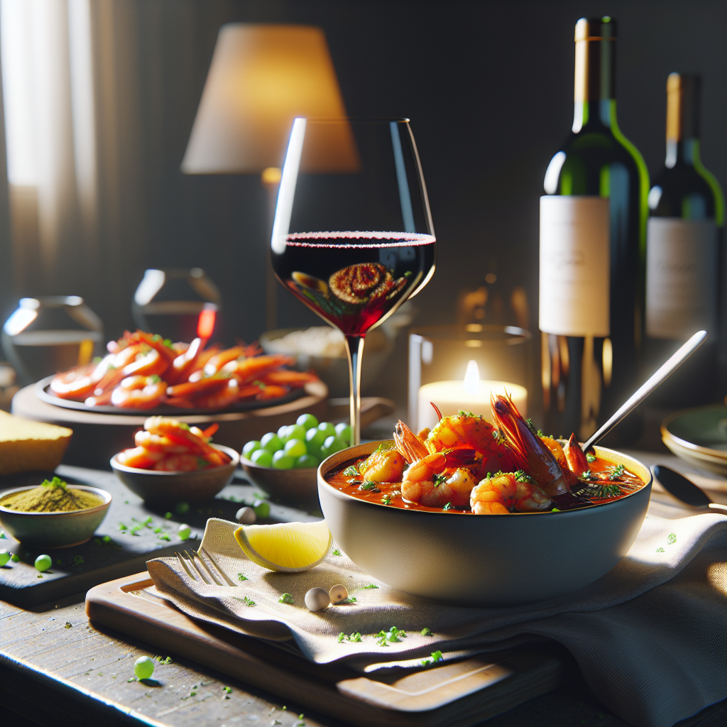 Accorder un curry de crevettes avec du vin