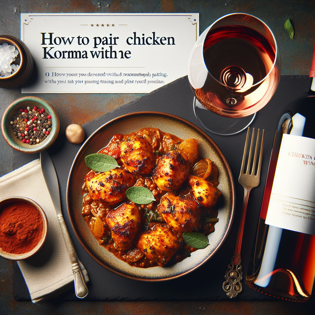 Comment marier un poulet korma avec un vin