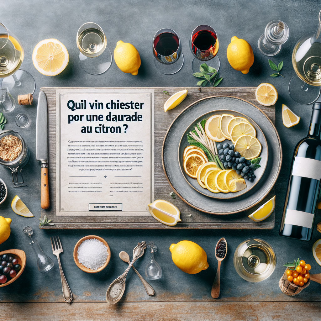 Quel vin choisir pour une daurade au citron