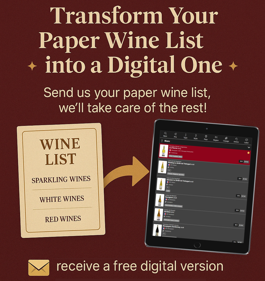 transform your paper wine list in a digital one