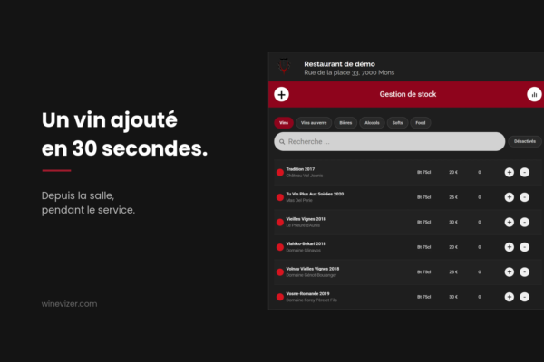 Ajouter ou modifier un vin en 30 secondes, depuis la salle